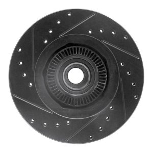 Ford Explorer Brake Rotor (1) - Front Right - R1 Concepts - Drilled & Slotted - Black - `95-`11